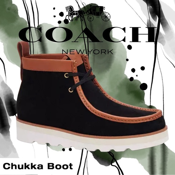 Coach Men's Black Chukka Boot Size 10 - Picture 1 of 10